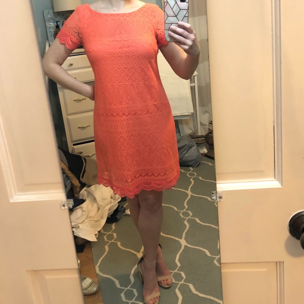 Coral Lace Dress